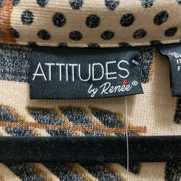 Attitudes by Renee Tunic size 1X color--Brown/Black - Picture 3 of 9